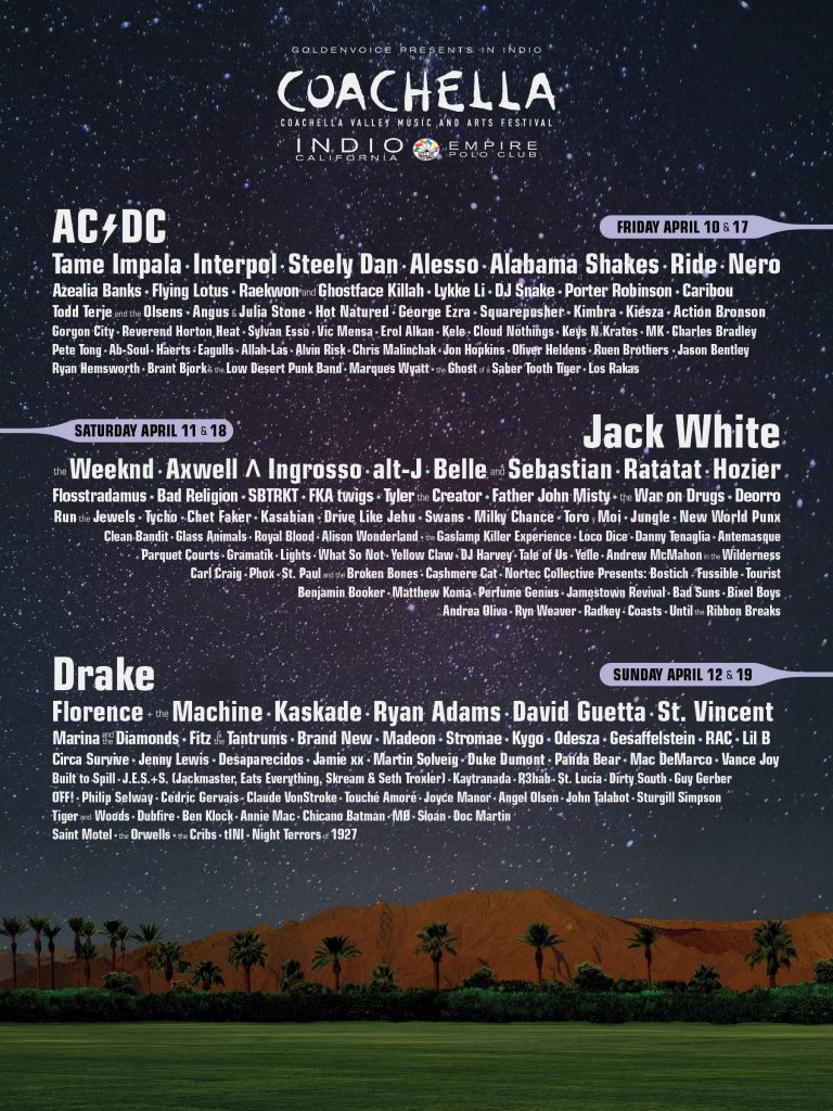 Coachella 2016 poster and lineup