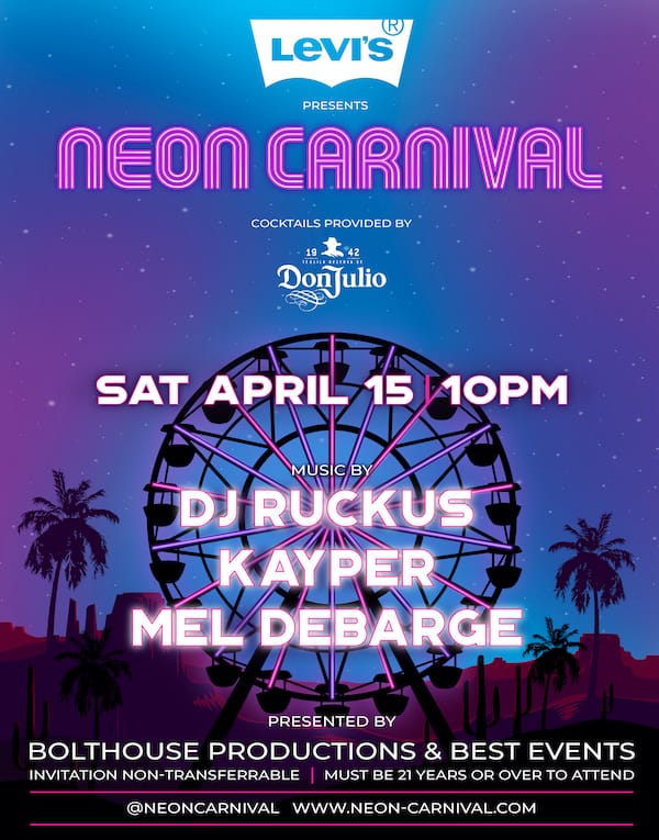 rsvp poster for neon carnival