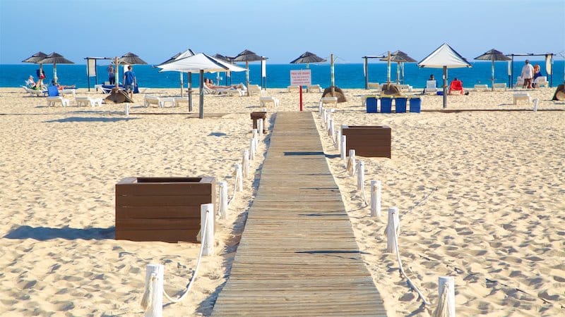 beach chairs on Algarve beach