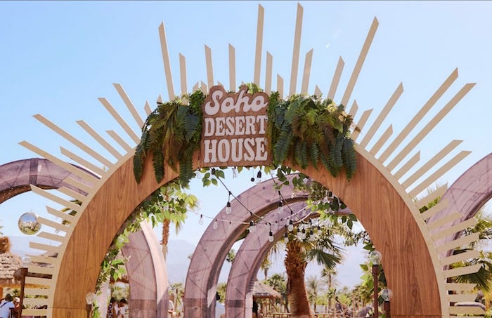 the flower frame greeting guests at the SoHo Desert House in 2023