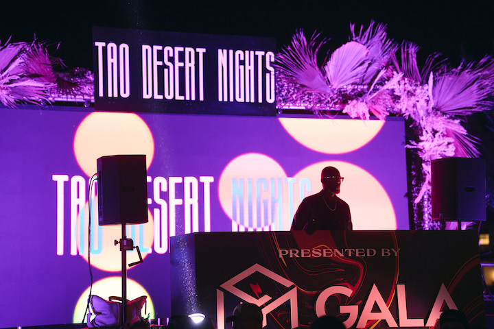 a DJ performing at the 2023 edition of TAO desert nights in Indio California