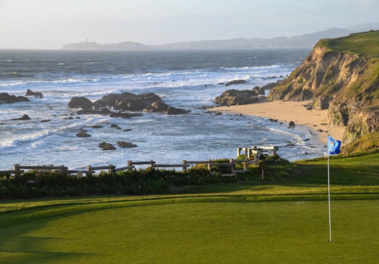 a green golf course in california